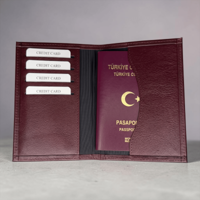 Bordo Pasaport Kılıfı