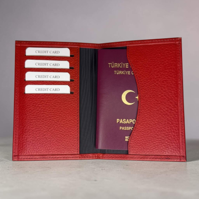 Kırmızı Pasaport Kılıfı
